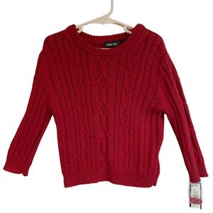 **2 for $20**NWT kids 2T Red Cable Knit Sweater
